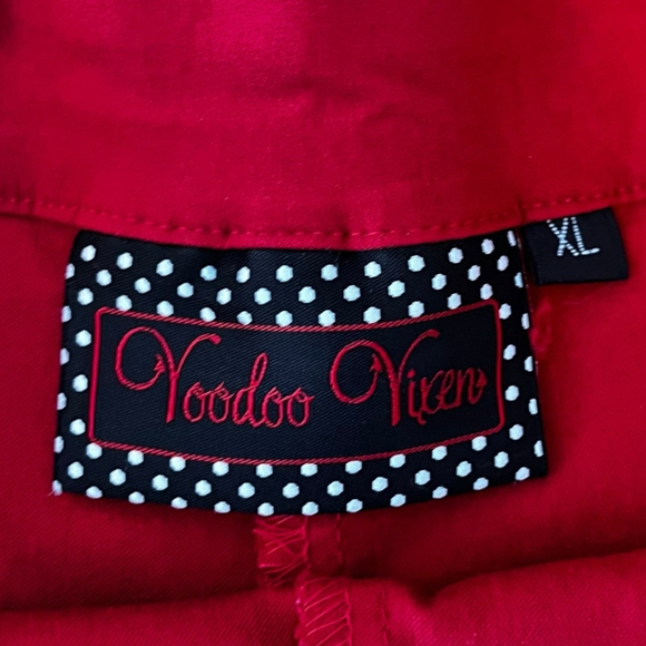 Women's Voodoo Vixen Sailor Retro Style High Rise Bombshell Shorts, XL, Red - Picture 14 of 16